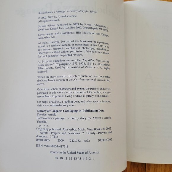 Bartholomews Passage Arnold Ytreeide Advent Christmas Story 2009 Kregel Publicat - Picture 4 of 4